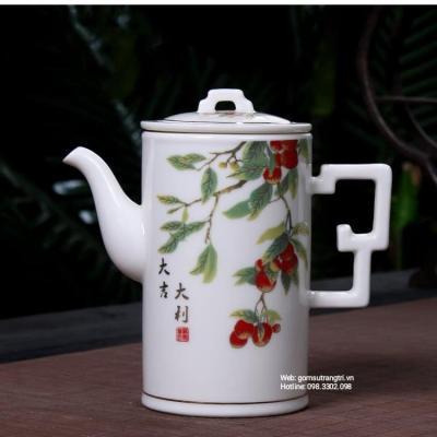 BỘ ẤM CHÉN 8 MÓN VIỀN VÀNG